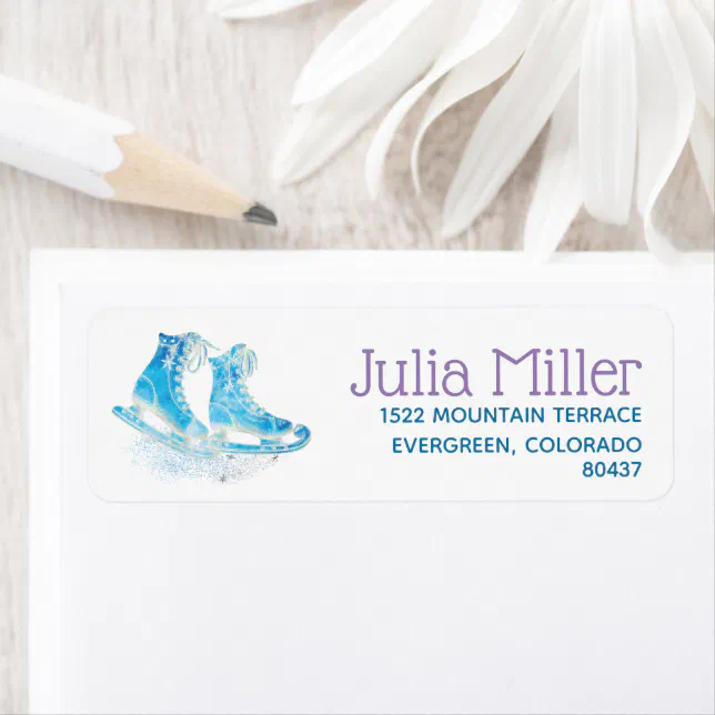 Ice Skating Birthday Party Label | Zazzle