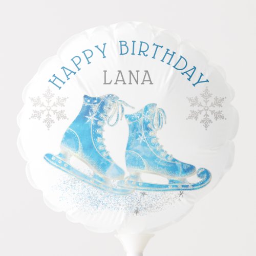 Ice Skating Birthday Party Personalized Balloon