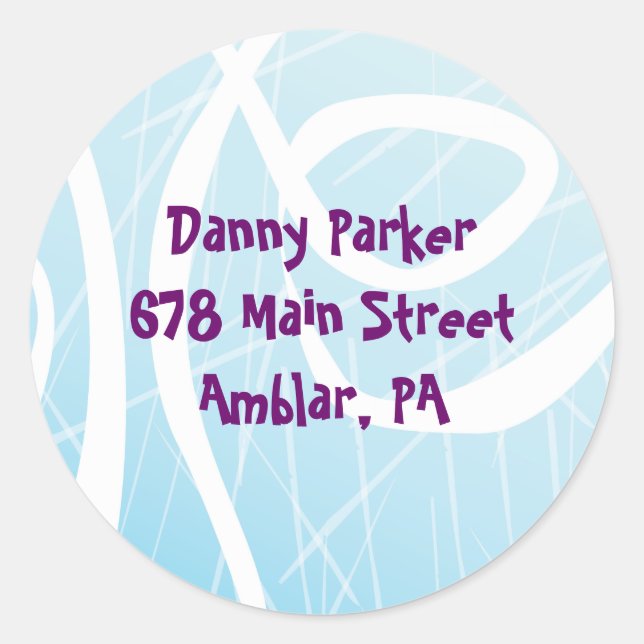 ICE SKATING Birthday Party Return Address Sticker (Front)