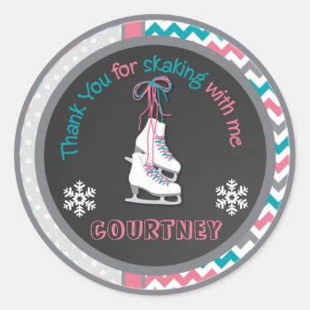Ice Skating Birthday Party Thank You Favor Tag by TiffsSweetDesigns at Zazzle