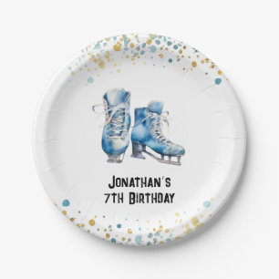 Ice-Skating Birthday Plates, Hockey Birthday Paper Plates