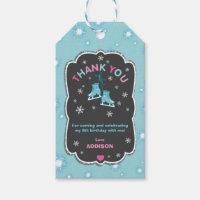 Ice Skating Birthday Thank You Favor Gift Tags