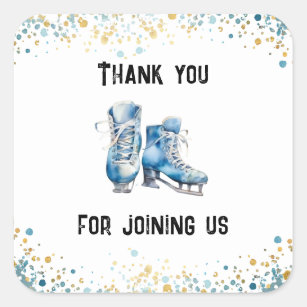 Ice Skate Stickers, Ice Skating Birthday Party, Ice Skating Party Stickers,  Personalized Customized Birthday Party Favor Thank You Stickers -   Canada