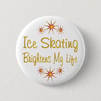 ICE SKATING Brightens My Life Pinback Button