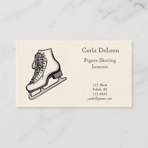 Customizable Ice Skating Business Card