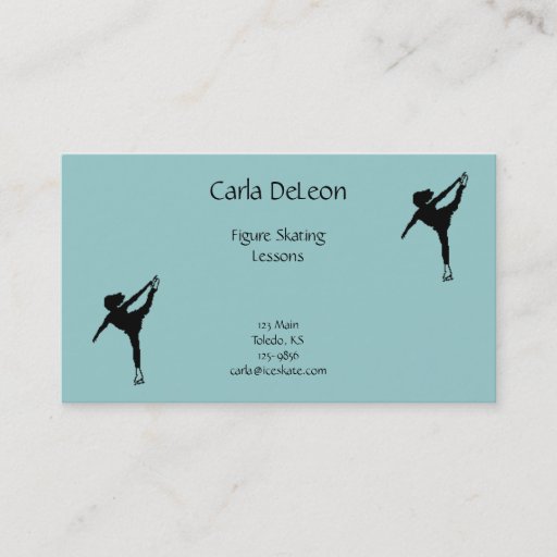 Customizable Ice Skating Business Card