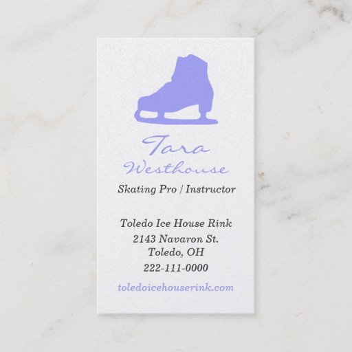 Customizable Ice Skating Business Card