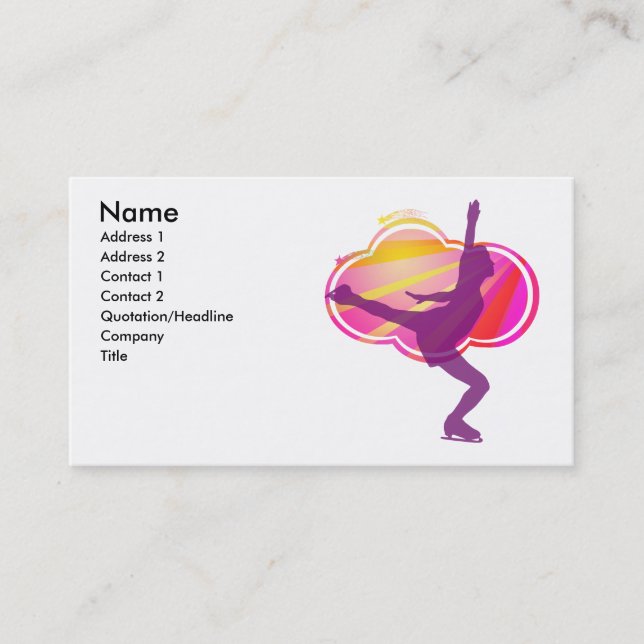 Ice Skating Business Card - Customizable! (Front)