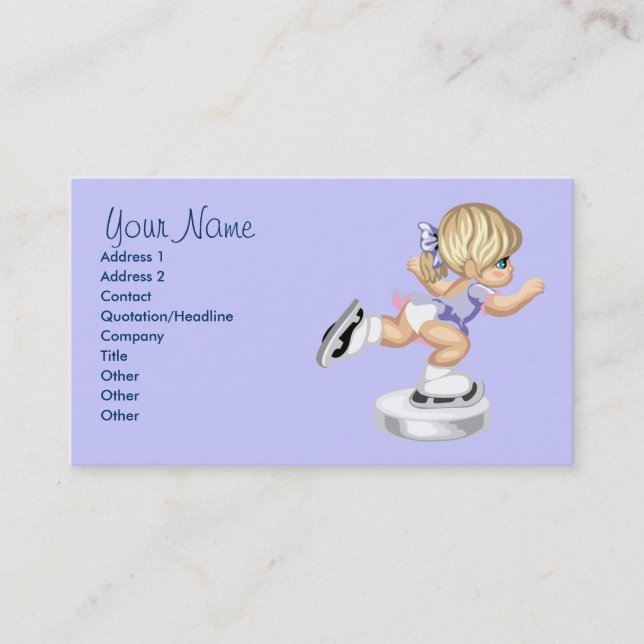 Ice Skating Business Card Template (Front)