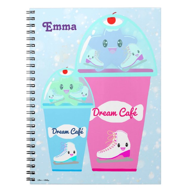 Ice Skating Cafe Personalized Notebook (Front)