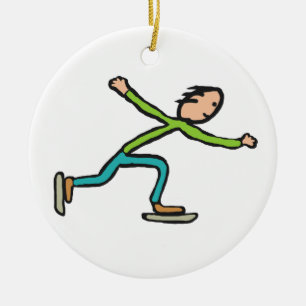 Ice Skating Ceramic Ornament