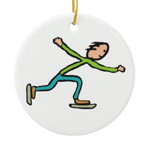 Ice Skating Ceramic Ornament