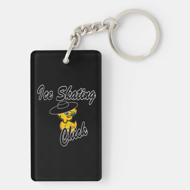 Ice Skating Chick #4 Keychain (Back)
