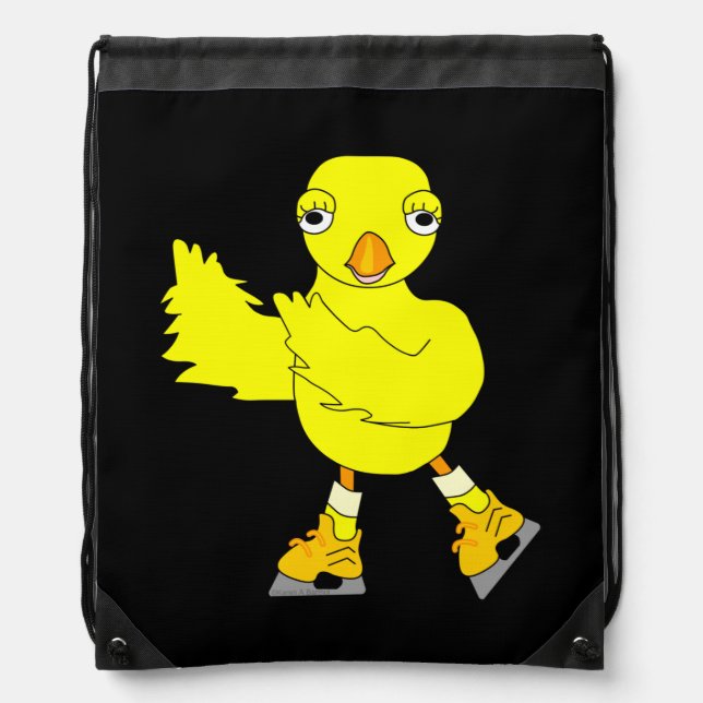 Ice Skating Chick Drawstring Bag (Front)