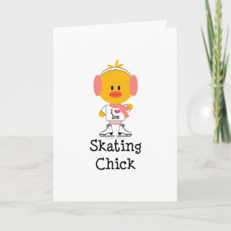 Ice Skating Chick Greeting Card