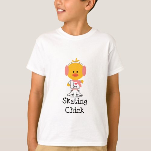 Ice Skating Chick Kids Sweatshirt T_Shirt