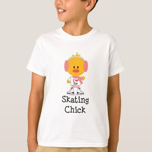 Ice Skating Chick Kids T_shirt