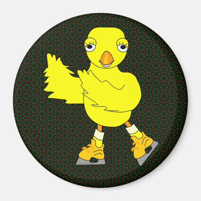 Ice Skating Chick Magnet (Front)