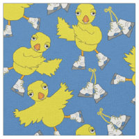 Ice Skating Chick Skates Pattern Fabric 