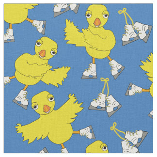 Ice Skating Chick Skates Pattern Fabric
