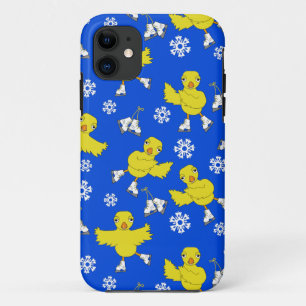 Ice Skating Chick Snowflake Pattern iPhone 11 Case