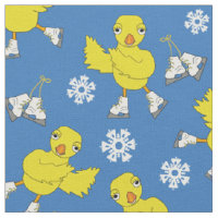 Ice Skating Chick Snowflake Pattern Fabric