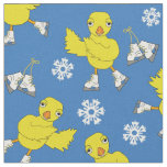 Ice Skating Chick Snowflake Pattern Fabric