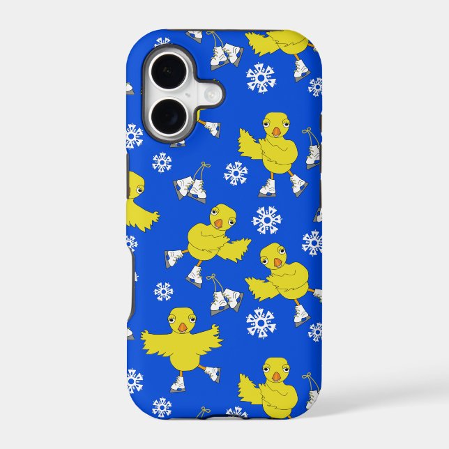 Ice Skating Chick Snowflake Pattern Iphone Case (Back)