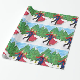 Ice Skating Christmas Wrapping Paper