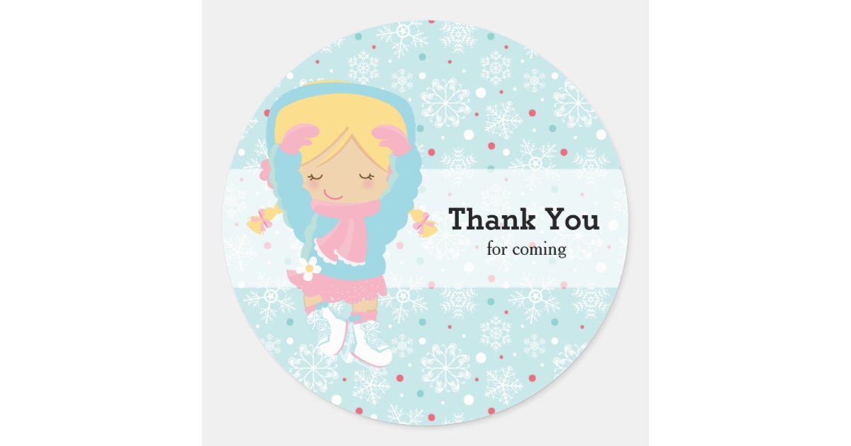 Ice Skating Classic Round Sticker | Zazzle