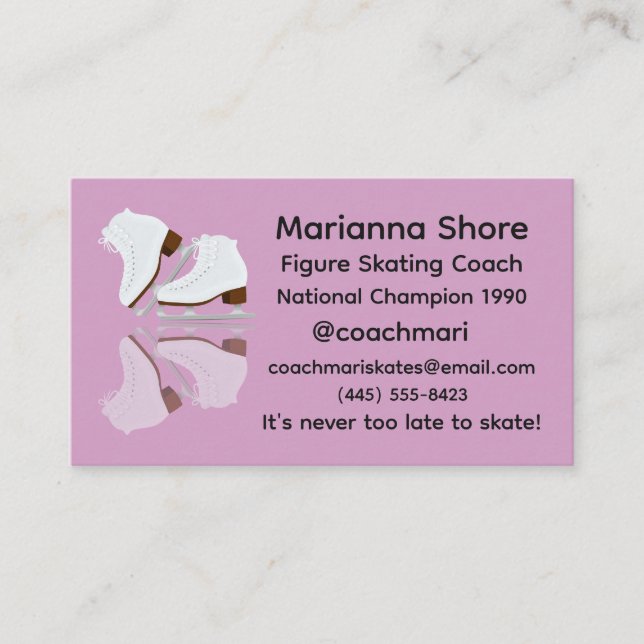 Ice Skating Coach Business Card (Front)