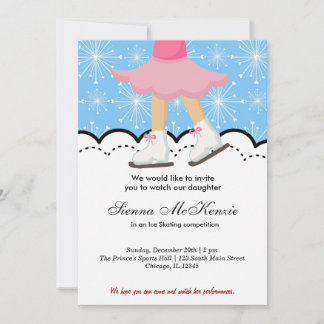Ice Skating Competition (Blue) Invitation