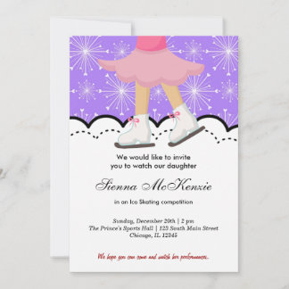 Ice Skating Competition (Purple) Invitation