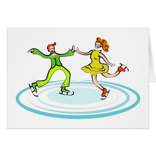 Ice Skating Couple Cards (Front Horizontal)