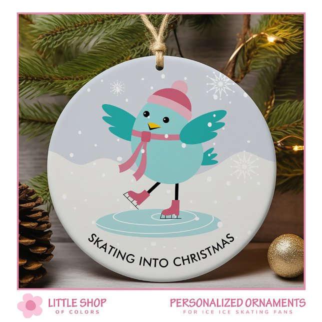 Ice Skating Customizable Photo Ceramic Ornament (Creator Uploaded)