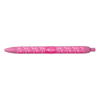 Ice Skating Cute Pink White Girly Monogrammed Pen