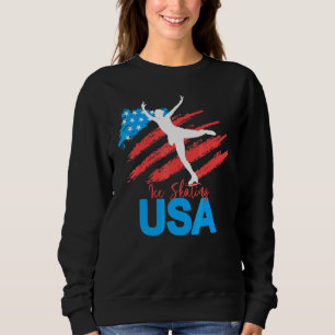 Ice Skating Dance Support The Team Usa Flag Sweatshirt