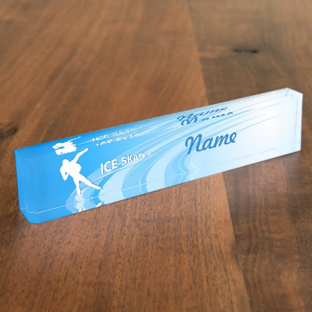 Ice Skating Desk Name Plate (Side)