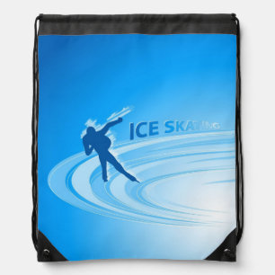 Ice Skating Drawstring Bag