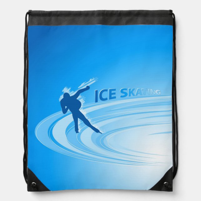 Ice Skating Drawstring Bag (Front)