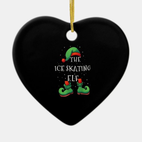 Ice Skating Elf Funny Matching Family Christmas Pa Ceramic Ornament