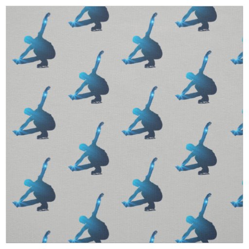 Ice skating fabric - Male figure skater blue star