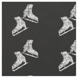 Ice skating fabric - Silver star figure skates