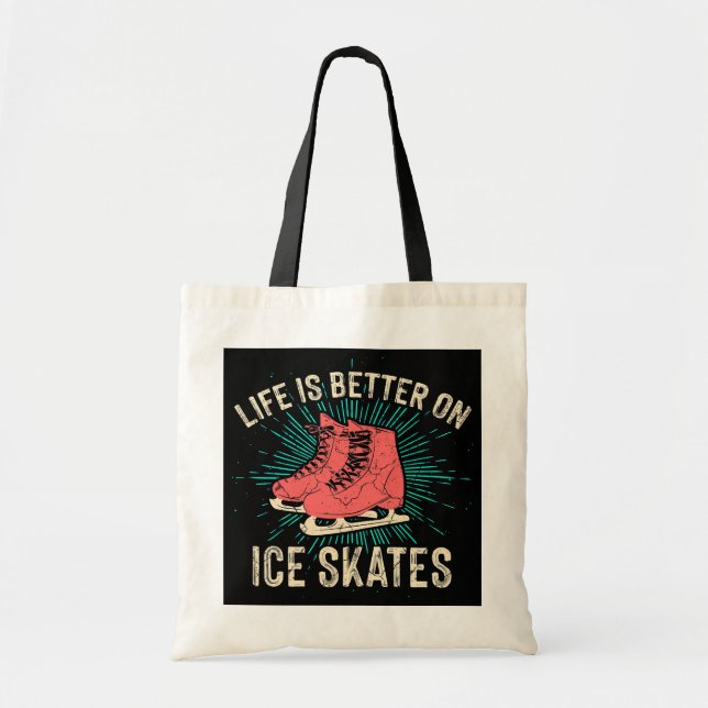 Ice Skating Figure Skater Funny Girl Woman  Tote Bag (Front)
