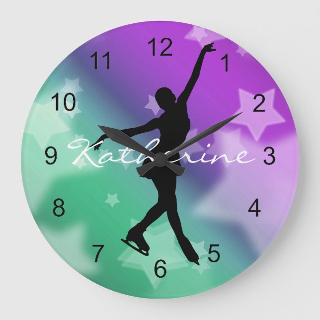 Ice Skating Figure Skating Design Wall Clock (Front)
