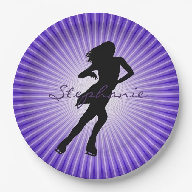Ice Skating/Figure Skating Paper Party Plate (Front)