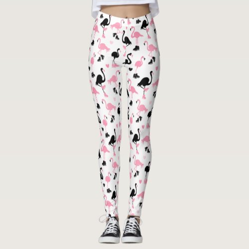 Ice Skating Flamingos Leggings