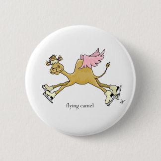 Ice Skating Flying Camel Button
