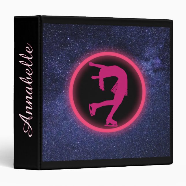 Ice Skating Galaxy Figure Skating 3 Ring Binder (Front/Spine)