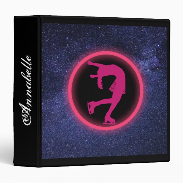 Ice Skating Galaxy Figure Skating 3 Ring Binder (Front/Spine)